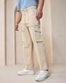 Shop Men's Beige Oversized Cargo Pants-Design