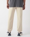 Shop Men's Beige Oversized Joggers-Full