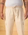 Shop Men's Beige Plus Size Cargo Carpenter Pants