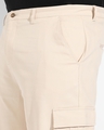 Shop Men's Beige Oversized Plus Size Cargo Shorts-Full