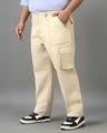 Shop Men's Beige Oversized Plus Size Cargo Pants-Design