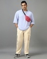 Shop Men's Beige Oversized Plus Size Cargo Pants