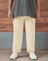 Shop Men's Beige Oversized Plus Size Joggers-Front