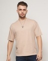 Shop Men's Beige Oversized T-shirt-Front