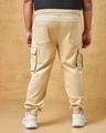 Shop Men's Beige Oversized Plus Size Cargo Jogger Pants-Design