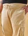 Shop Men's Beige Oversized Plus Size Cargo Jogger Pants