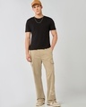 Shop Men's Beige Printed Straight Fit Cargo Pants-Full