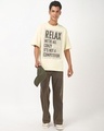 Shop Men's Beige Relax Typography Oversized T-shirt