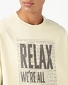 Shop Men's Beige Relax Typography Oversized T-shirt