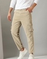 Shop Men's Beige Relaxed Fit Cargo Trousers