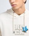 Shop Men's Beige Rock Star Graphic Printed Oversized Hoodies