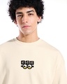 Shop Men's Beige Royalty Graphic Printed Oversized Sweatshirt