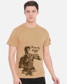 Shop Men's Beige "RRR Born to Fight" Cotton T-shirt-Front