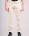 Shop Men's Beige Slim Fit Jeans-Front