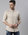 Shop Men's Beige Slim Fit Shirt-Front