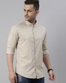 Shop Men's Beige Slim Fit Shirt-Design