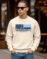 Shop Men's Beige Soul Craft Graphic Printed Oversized Sweatshirt-Front