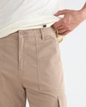 Shop Men's Beige Straight Fit Cargo Pants
