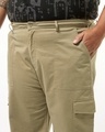 Shop Men's Beige Straight Fit Plus Size Cargo Pants