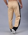 Shop Men's Beige Striped Relaxed Fit Track Pants-Full