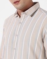 Shop Men's Beige Striped Shirt
