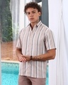 Shop Men's Beige Striped Shirt-Design