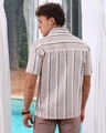 Shop Men's Beige Striped Shirt-Full