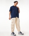 Shop Men's Beige Super Loose Fit Cargo Joggers