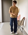 Shop Men's Camel Brown Oversized Shirt-Full