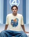 Shop Men's Beige The Fantastic Graphic Printed Oversized T-shirt-Front