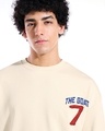 Shop Men's Beige The Goat 07 Graphic Printed Oversized Sweatshirt