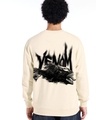 Shop Men's Beige Venom Graphic Printed Oversized Sweatshirt-Front