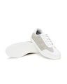 Shop Men's Beige & White Color Block Low-Top Sneakers-Design