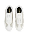 Shop Men's Beige & White Color Block Low-Top Sneakers