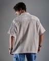 Shop Men's Beige & White Striped Oversized Shirt-Design