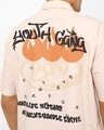 Shop Men's Beige Youth Gang Graphic Printed Oversized Shirt