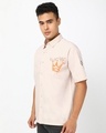 Shop Men's Beige Youth Gang Graphic Printed Oversized Shirt-Design