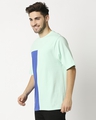 Shop Men's Bird Egg Blue Color Block Oversized T-shirt-Design