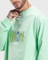Shop Men's Bird Egg Green Explore The Unknown Typography Oversized T-shirt