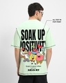 Shop Men's Bird Egg Green Spong Bob Graphic Printed Oversized T-shirt-Full