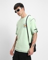 Shop Men's Bird Egg Green Spong Bob Graphic Printed Oversized T-shirt