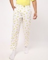 Shop Men's Birthday Yellow All Over Banana Print Pyjamas-Front