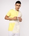 Shop Men's Birthday Yellow Color Block Hoodie T-shirt-Front