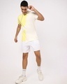 Shop Men's Birthday Yellow Color Block Hoodie T-shirt-Full