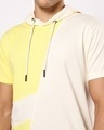 Shop Men's Birthday Yellow Color Block Hoodie T-shirt
