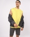 Shop Men's Yellow & Grey Oversized Co-ordinates-Front