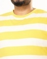 Shop Men's Birthday Yellow Plus Size Stripe Loose Fit T-shirt