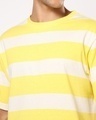 Shop Men's Birthday Yellow Stripe Oversized T-shirt
