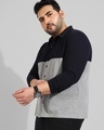 Shop Men's Black & Grey Color Block Plus Size Shirt-Full