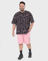 Shop Men's Black Abstract AOP Plus Size T-shirt-Full